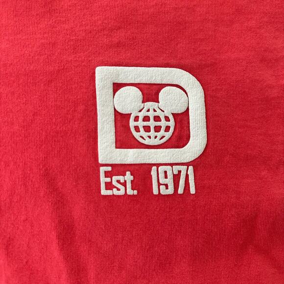 WALT DISNEY WORLD Womens Spirit Jersey XS Coral Pink Back Spell Out Long Sleeve - Picture 7 of 13